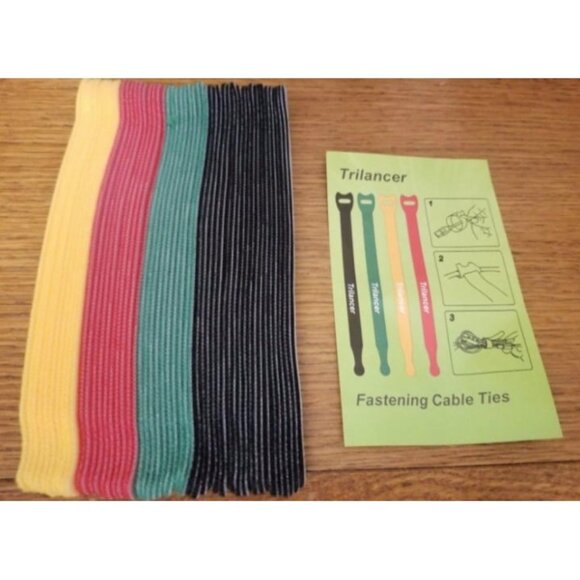 Reusable Cable Ties, Trilancer Cord Wraps, Adjustable Strap Fastener, 50 PCS - Picture 2 of 4